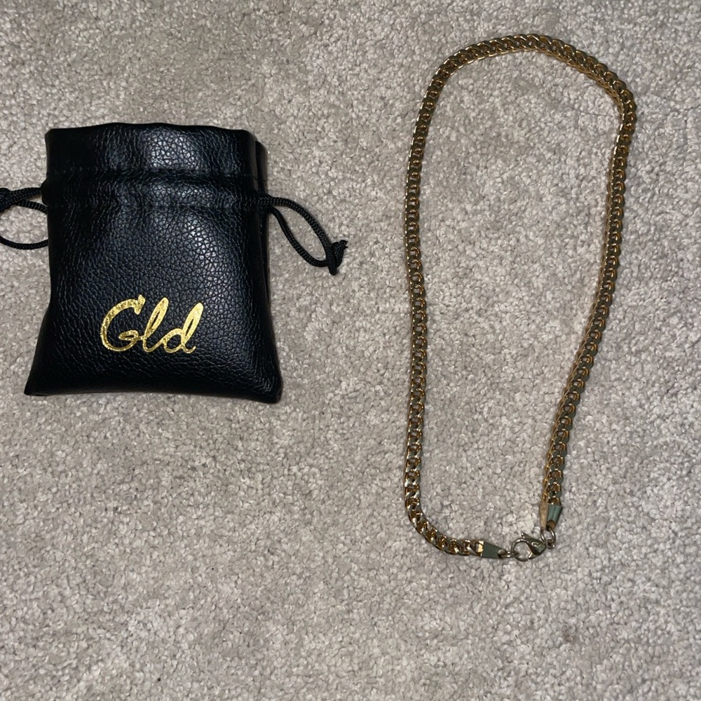 Gold Chain Necklace with Pouch